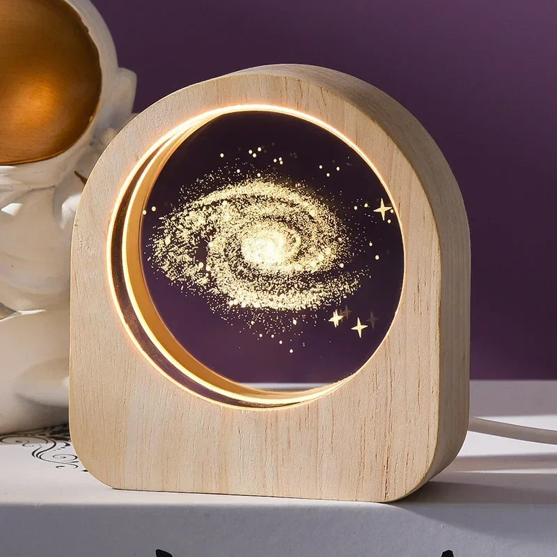 3D Crystal Galaxy Lamp – Light Up the Cosmos