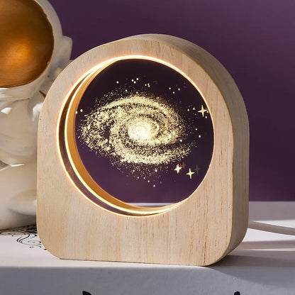 3D Crystal Galaxy Lamp – Light Up the Cosmos