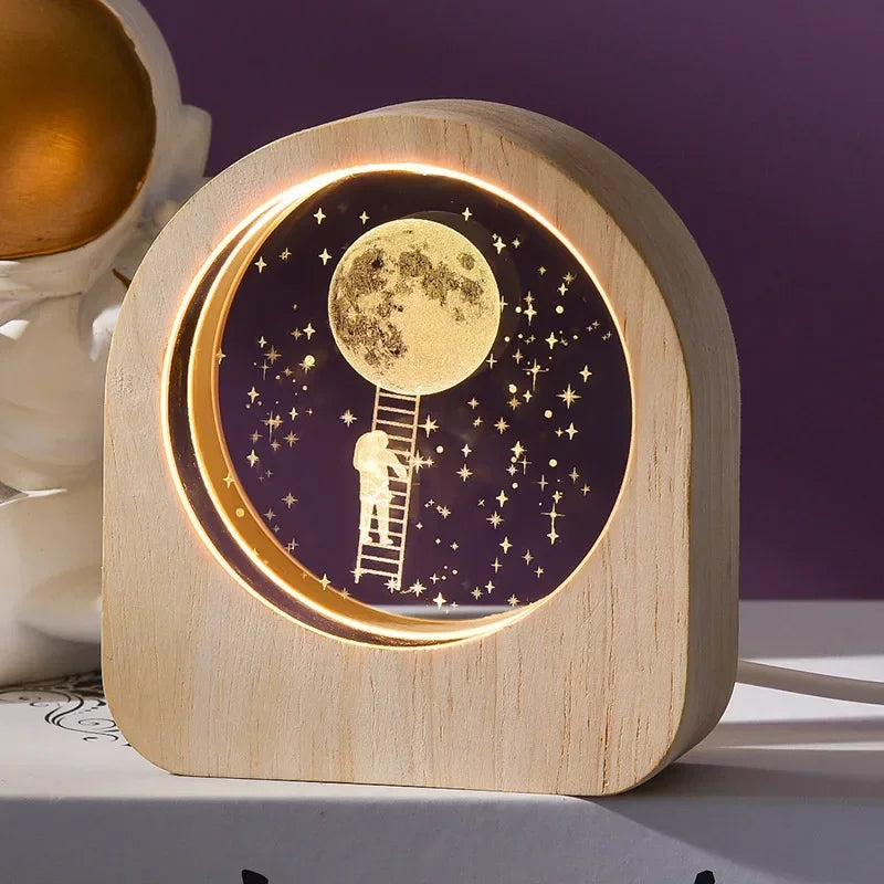 3D Crystal Galaxy Lamp – Light Up the Cosmos