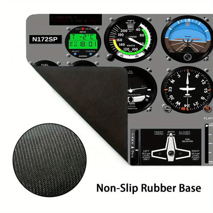 Aircraft Instrument Panel Mouse Pad Large Washable Rubber Office Desk Mat
