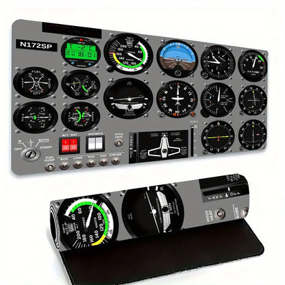 Aircraft Instrument Panel Mouse Pad Large Washable Rubber Office Desk Mat