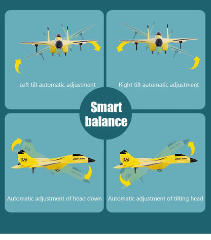 F22 Raptor RC Plane 2.4G 2CH Remote Control Foam Aircraft With LED Lights