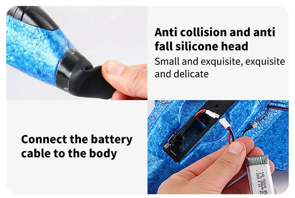 F22 Raptor RC Plane 2.4G 2CH Remote Control Foam Aircraft With LED Lights