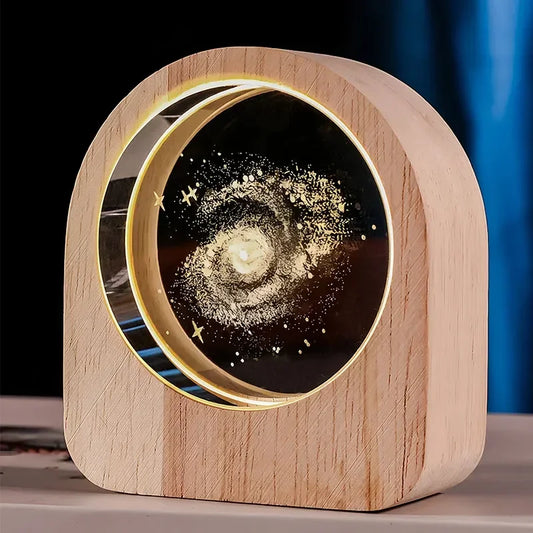 3D Crystal Galaxy Lamp – Light Up the Cosmos