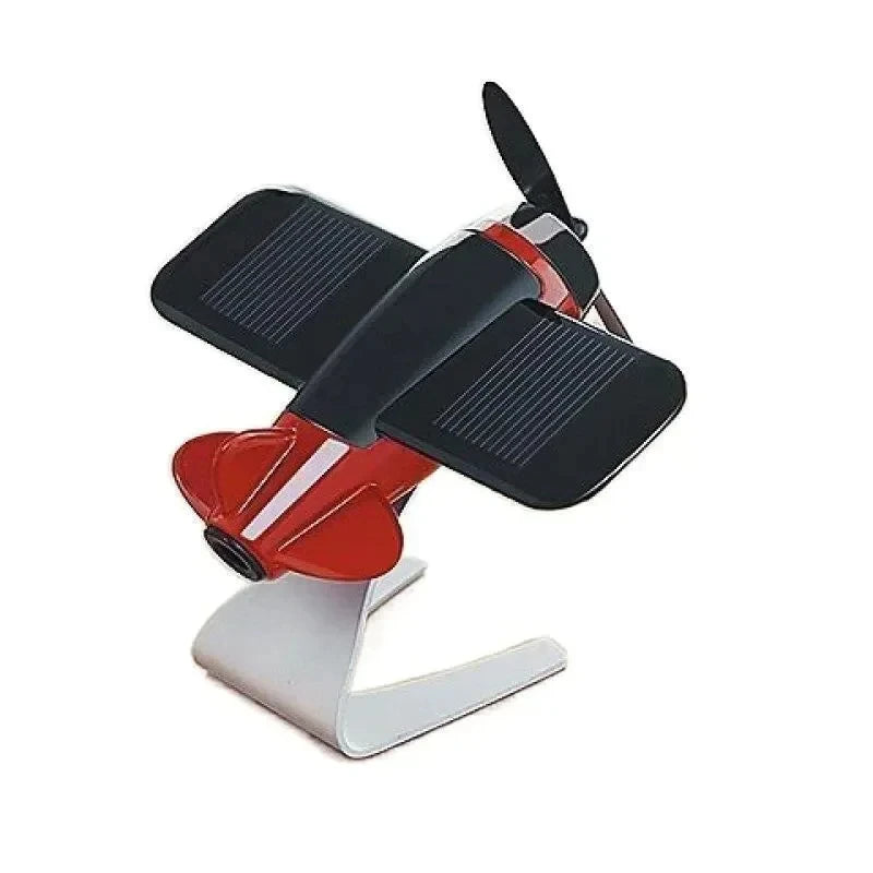 Solar Airplane Desk Ornament - Continuous Rotating Mini Aircraft